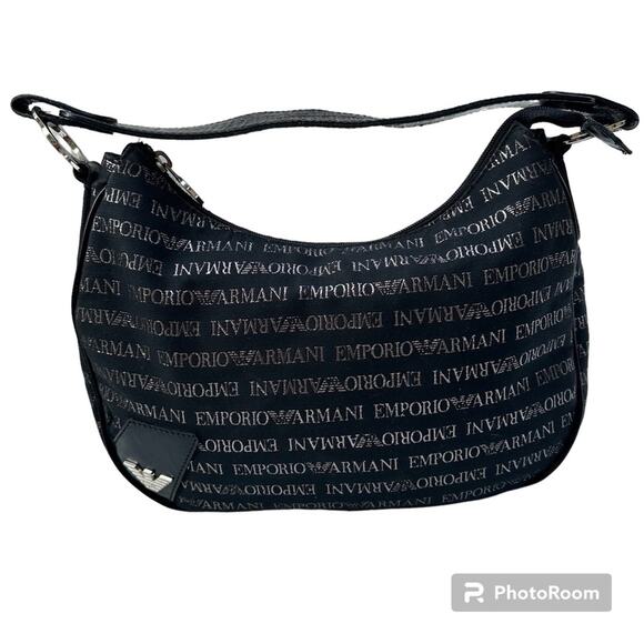 ARMANI EMPORIO shoulder bag in black with silver lettering - Picture 2 of 10